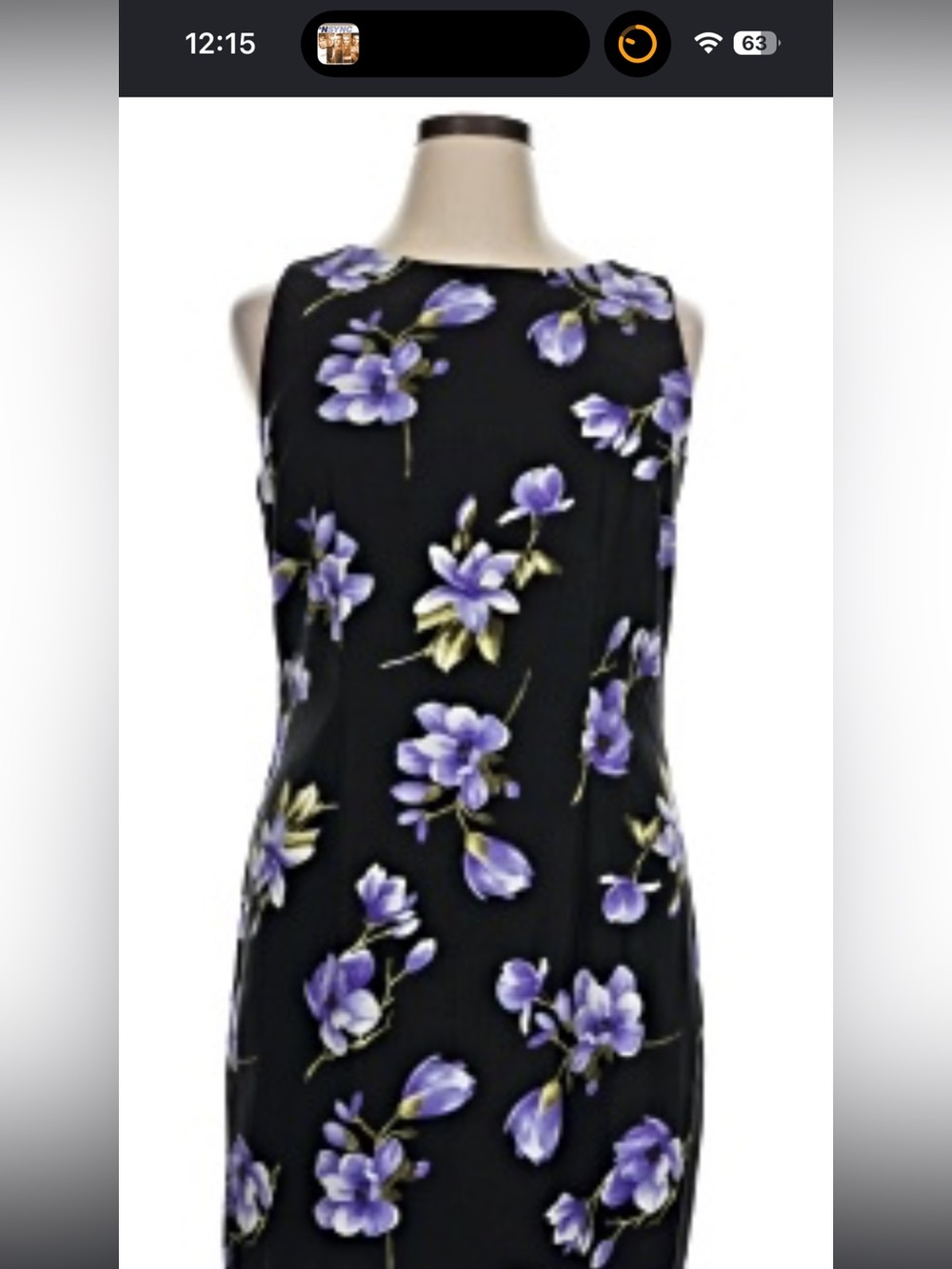 Alyx Black Midi Dress with Purple Floral Print